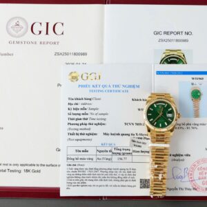 Rolex Day-Date Dial Green Super Clone Watch Weight 160gram Custom Gold Wrapped 36mm
