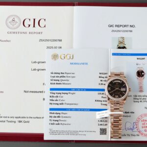 Rolex Day-Date Eisenkiesel Dial Super Clone Watch Gold Wrapped + Diamonds Moissanite GM Factory 36mm