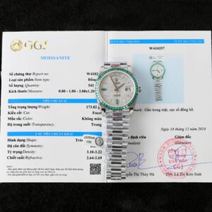 Rolex Day-Date Men Super Clone Watch Diamonds Moissanite + Sapphire Baguette Custom 40mm