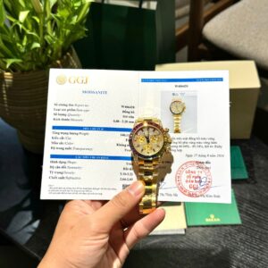 Rolex Daytona Super Clone Watch 116598RBOW Refined Moissanite & Synthentic Gemstone 18K Gold Wrapped 40mm