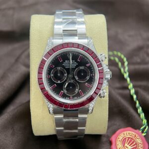 Rolex Daytona 126599TRU Super Clone Watch 18K Solid Gold + Natural Ruby + Natural Diamonds Custom 40mm