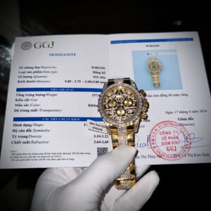 Rolex Best Super Clone Watch Daytona Eye Of Tiger Gold Wrapped Moisasnite Diamonds Custom 40mm