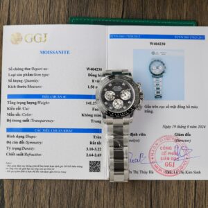 Rolex Daytona Super Clone Watch Dial Mother Of Pearl Custom Moissanite Diamonds 40mm