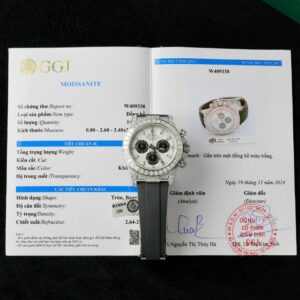 Rolex Daytona Super Clone Watch Dial Meteorite Custom Diamonds Moissanite Baguette 40mm