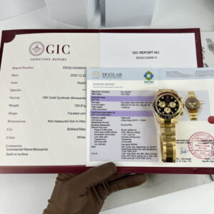 Rolex Best Super Clone Watch Daytona Rainbow Gold Wrapped And Moissanite Diamond Custom 40mm