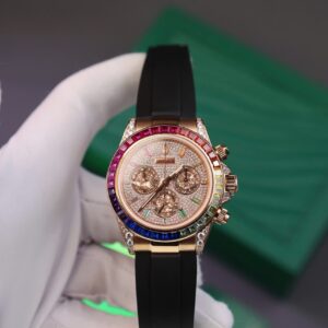 Rolex Daytona Rainbow Super Clone Watch Rubber Strap MS Factory 40mm