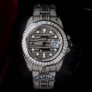 Rolex Super Clone Watch GMT Master II Custom Full CZ AMG Factory 40mm