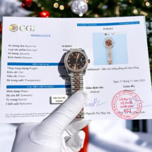 Rolex Super Clone Watch DateJust Chocolate Dial Custom Benzel Moissanite Diamonds 31mm