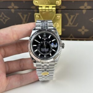 Rolex Super Clone Watch Sky Dweller 326934 Dial Black Strap Jubilee 42mm