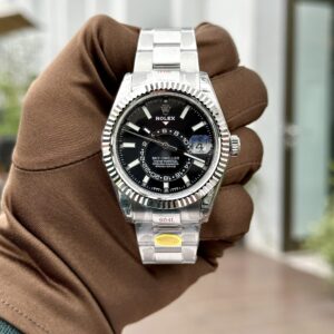 Rolex Sky-Dweller Super Clone 1:1 Watch Black Dial Silver N Factory 41mm Watch