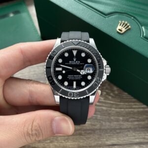 Rolex Super Clone Yacht-Master Black Dial Rubber Strap EW Factory 40mm