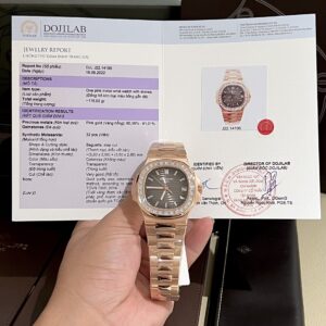 Patek Philippe Super Clone Watch Nautilus 5723 Gold Wrapped Moissanite Diamonds 40mm