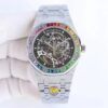 AUDEMARS PIGUET ROYAL OAK DOUBLE BALANCE WHEEL OPENWORKED FROSTED WHITE GOLD RAINBOW BEZEL
